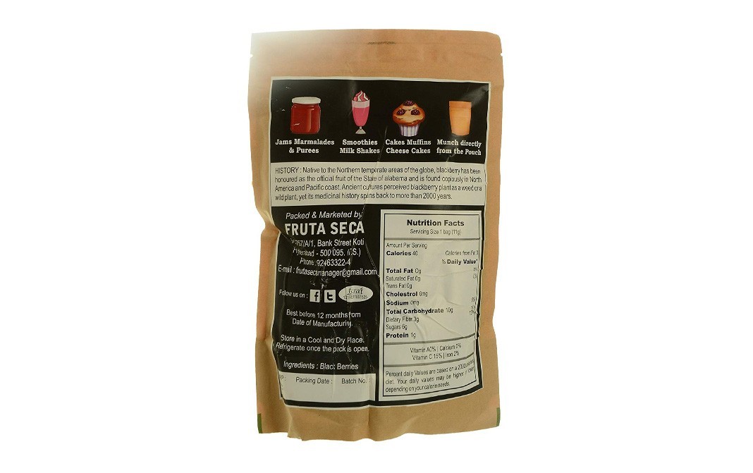Fruta Seca Blackberry    Pack  500 grams